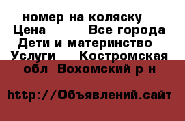 номер на коляску  › Цена ­ 300 - Все города Дети и материнство » Услуги   . Костромская обл.,Вохомский р-н